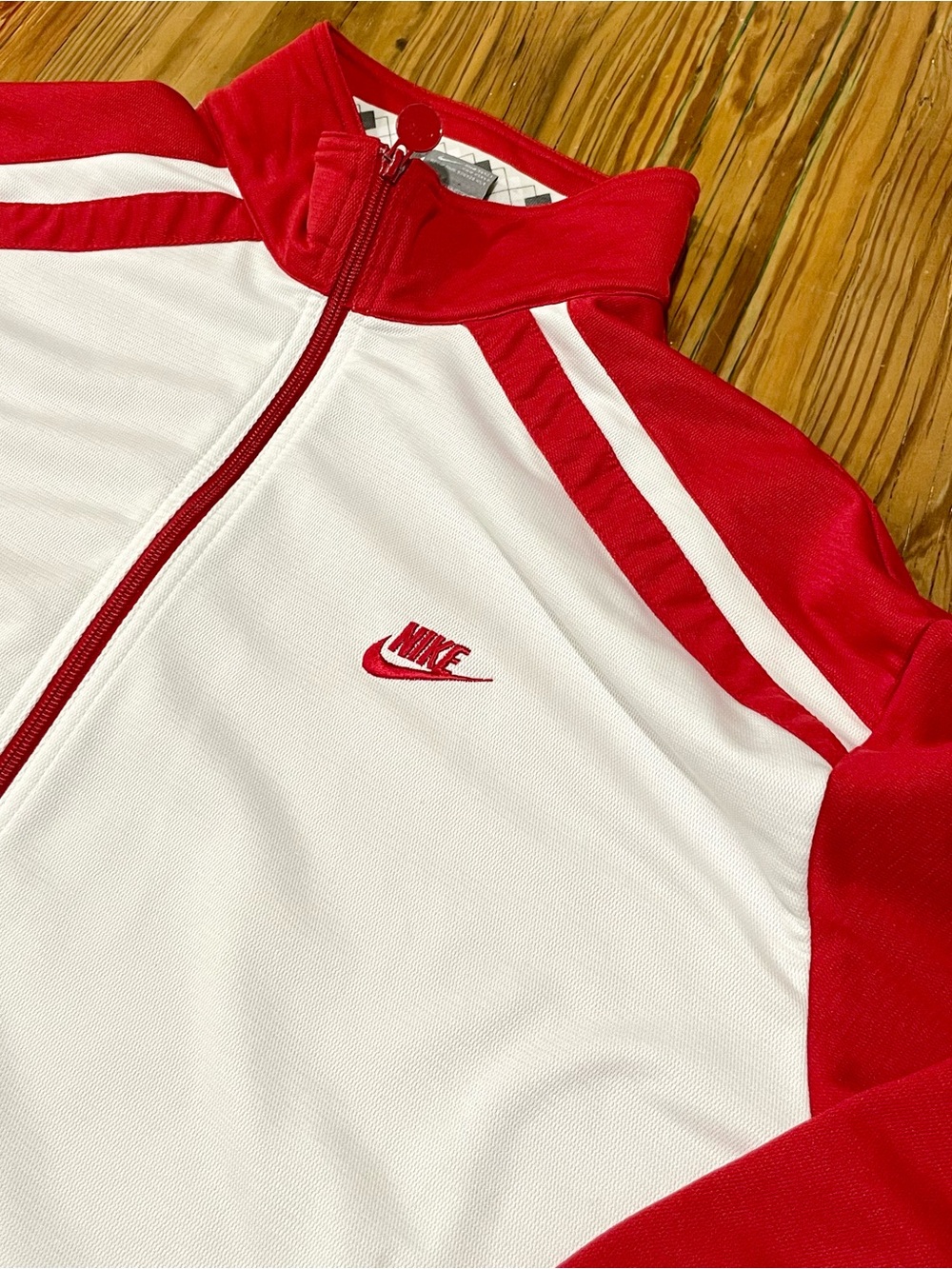 VTG Nike Tracksuit Mens 3XL Red White Sweatsuit Argyle Trim Y2K 90s Track Set - Picture 3 of 14